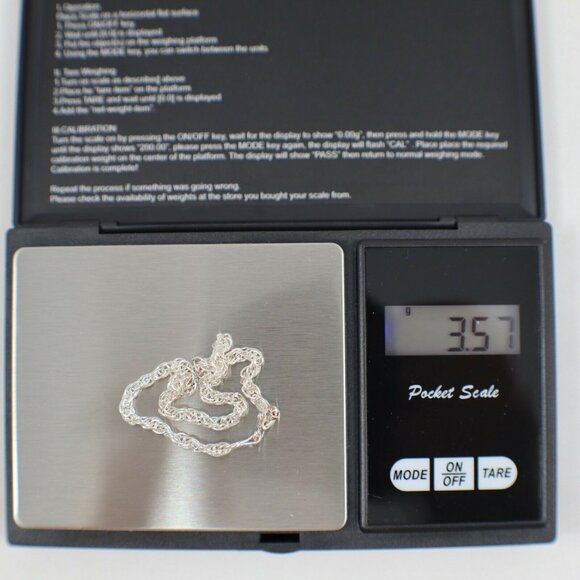 VTG 925 Sterling Silver Bracelet 7in Rope Chain 2mm Milor Italy 3.57g Stamped - Picture 7 of 7